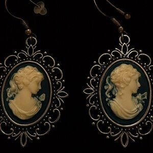 Elegant Gold Cameo Earrings